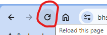 screenshot showing the refresh icon