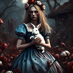 click to see how I made this picture of alice in bummer land