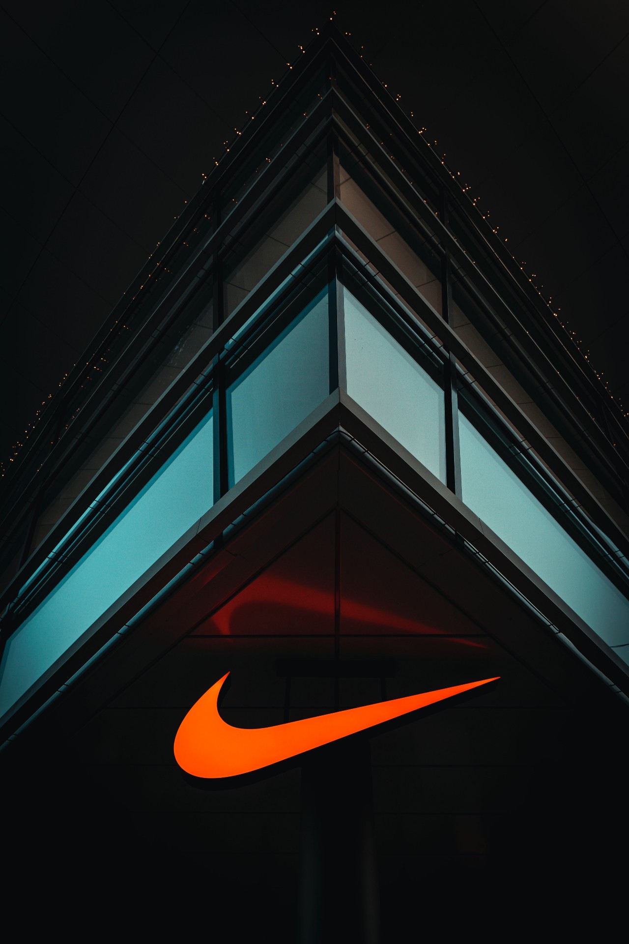 Nike logo on building